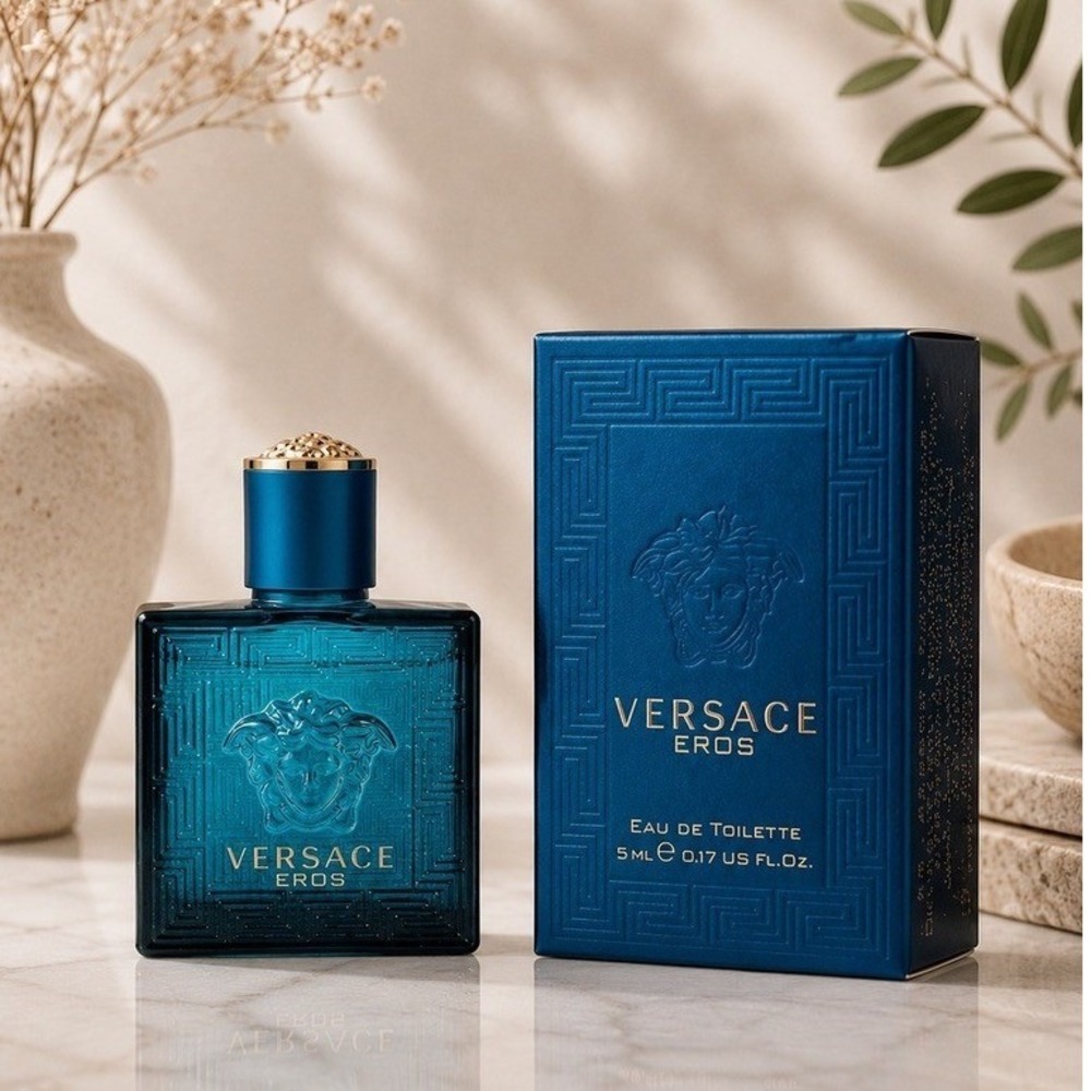 Versace Eros Men's Eau De Toilette Mini Travel Splash Size 5mL New